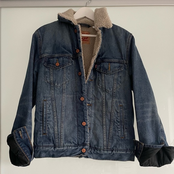 Loved, Levi’s Vintage Classic Men’s Jean Jacket with Sherpa Lining size Small S - Picture 6 of 16